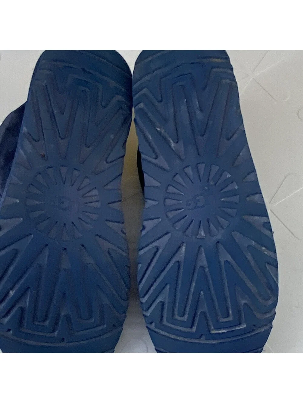 UGG Men’s Blue Suede Fur Lined Lace-Up Chukka Ankle Boots US 10 EU 43